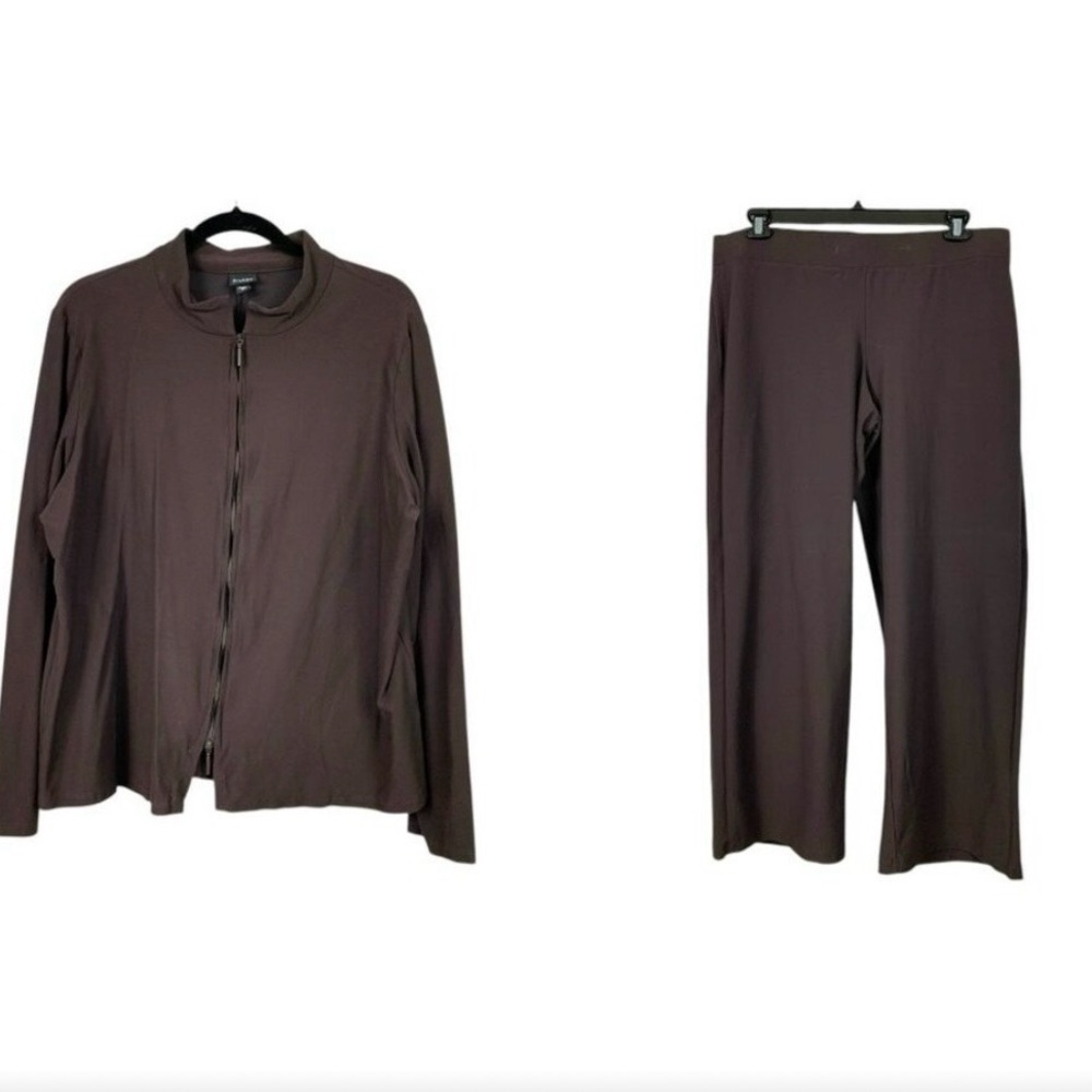 Eileen Fisher Brown Jacket & Pants Set XL